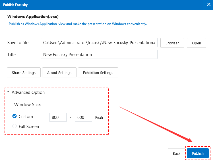 customize the window size