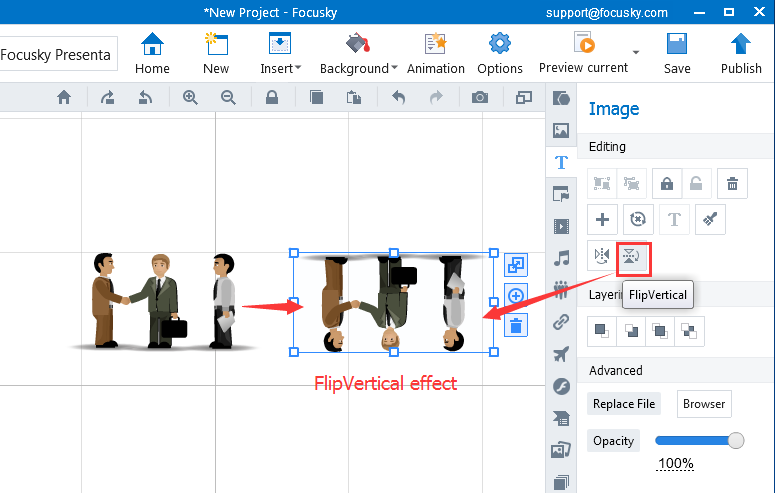 Flip the image horizontally and vertically